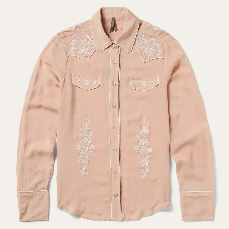 women's western boots with turquoise accents Blush Embroidered Western Shirt