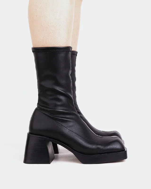 women's ankle boots with bow details Bordon Black Stretch