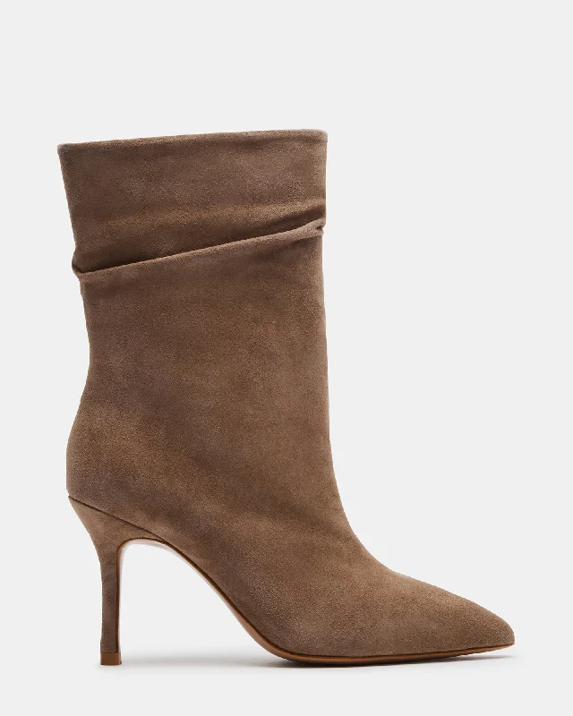 women's suede booties BOWERY TAUPE SUEDE