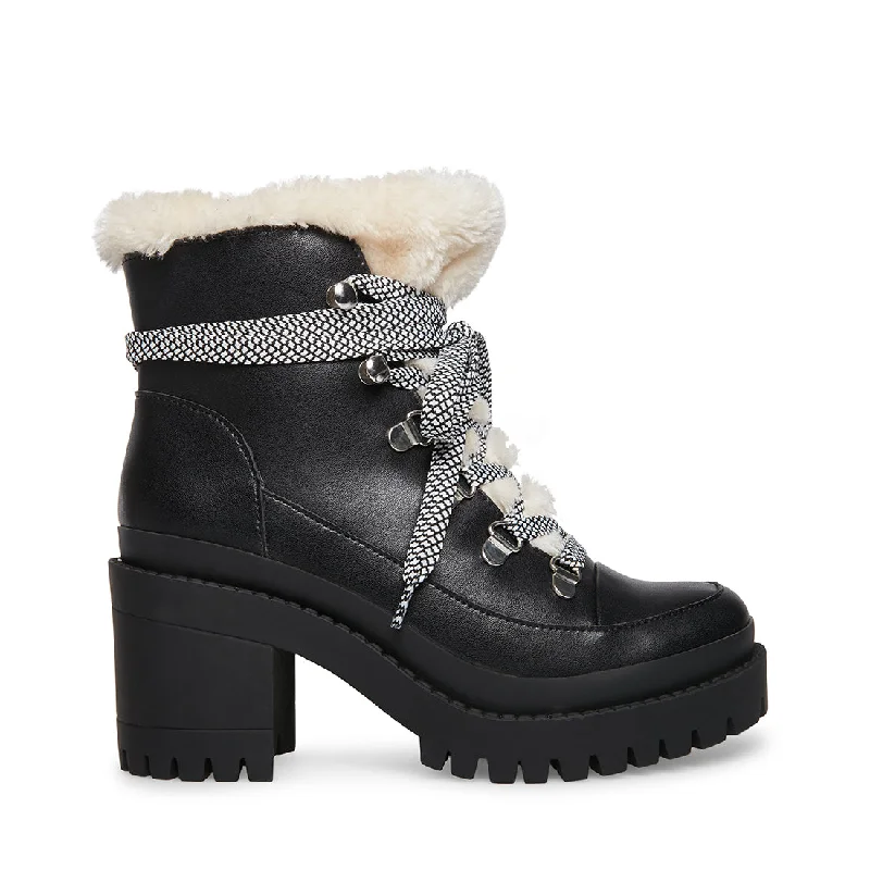 women's booties with over-the-knee look BRACKET BLACK LEATHER - SM REBOOTED