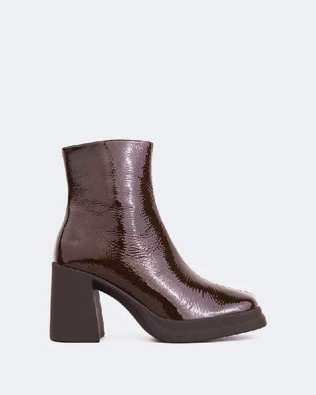 women's leather ankle boots Camillo Burgundy Naplack