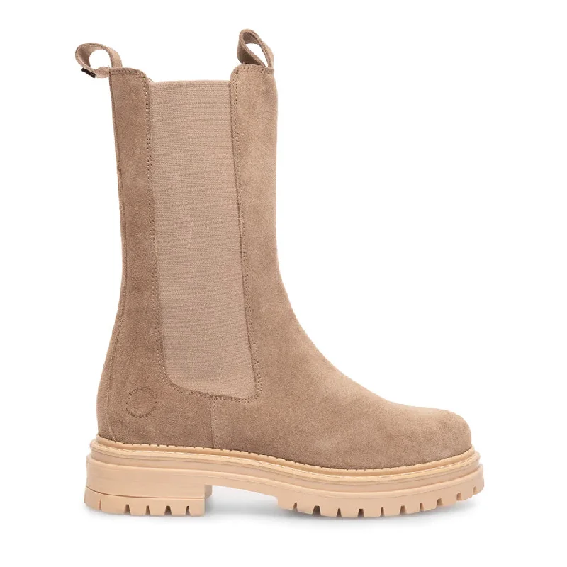 Women's fur - trimmed Chelsea boots for a luxurious feel Cashannah Beige Suede High Chelsea Boots Women's fur - trimmed Chelsea boots for a luxurious feel Cashannah Beige Suede High Chelsea Boots