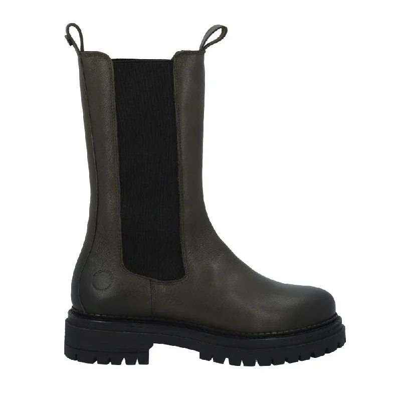 Women's leather Chelsea boots with a distressed finish Cashannah Olive High Chelsea Boot Women's leather Chelsea boots with a distressed finish Cashannah Olive High Chelsea Boot