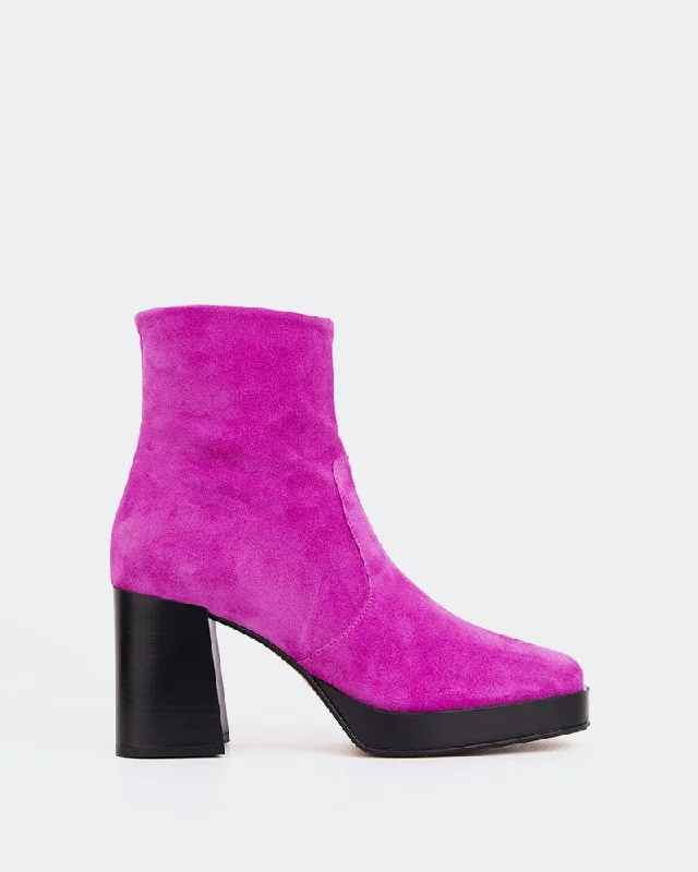 women's ankle boots with embroidery Condotti Pink Suede