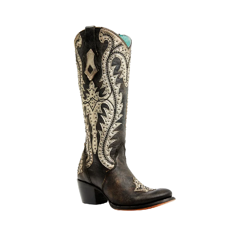 women's cowboy boots with low heel Corral Boots Women's Studded Overlay Round Toe Boots women's cowboy boots with low heel Corral Boots Women's Studded Overlay Round Toe Boots
