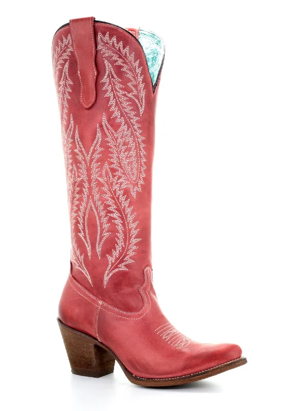 women's cowboy boots with studs Corral Ladies Embroidery Red Cowhide Leather Cowgirl Boots women's cowboy boots with studs Corral Ladies Embroidery Red Cowhide Leather Cowgirl Boots