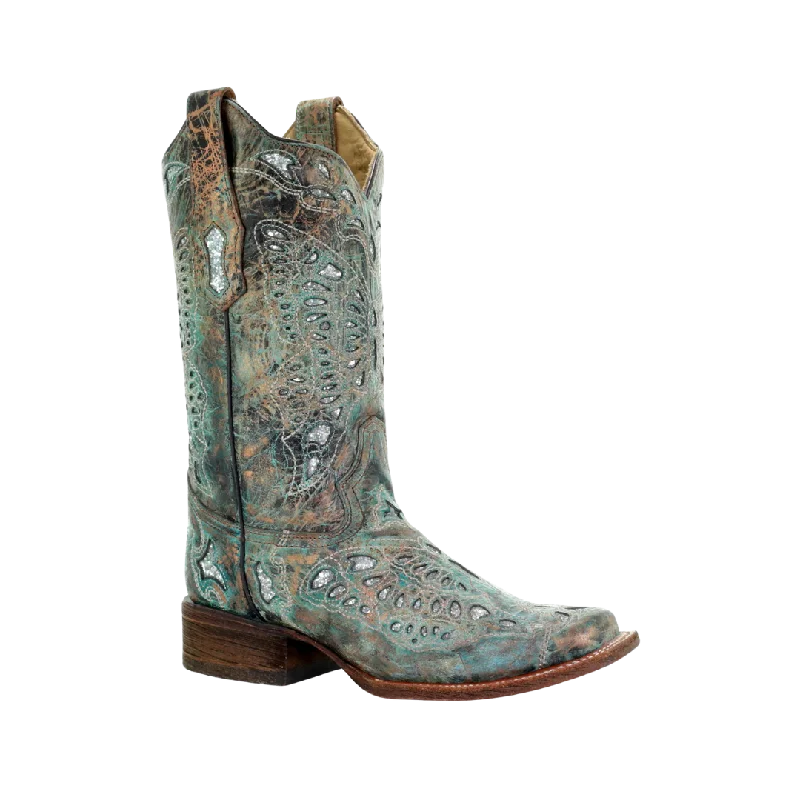 women's cowboy boots with pull straps Corral Boots Women's Metallic Bronze turquoise Glitter Boots women's cowboy boots with pull straps Corral Boots Women's Metallic Bronze turquoise Glitter Boots
