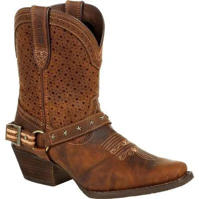 women's western boots with pull tabs Crushâ by Durango Womens Brown Ventilated Shortie Boot women's western boots with pull tabs Crushâ by Durango Womens Brown Ventilated Shortie Boot