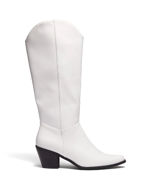 women's cowboy boots for wide calf Cyrus Cowboy Boot White