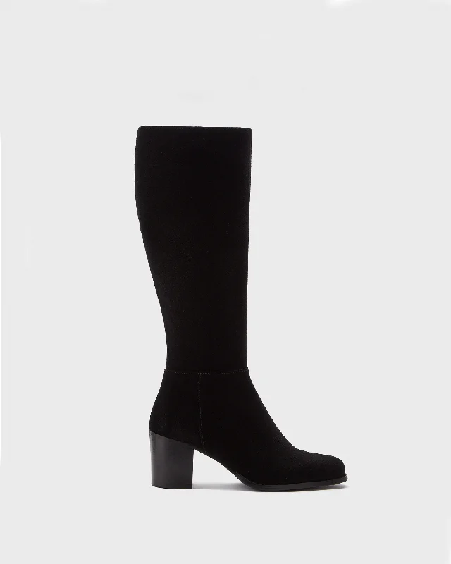 Knee high boots with decorative tassels Dalia Petite Knee High Boots in Black Suede Knee high boots with decorative tassels Dalia Petite Knee High Boots in Black Suede