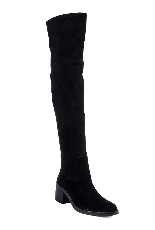 Women's knee - high long boots with a low - heel block Darrel