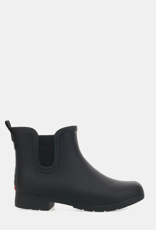 women's ankle boots with straps DELRIDGE CHELSEA RAIN BOOT - BLACK