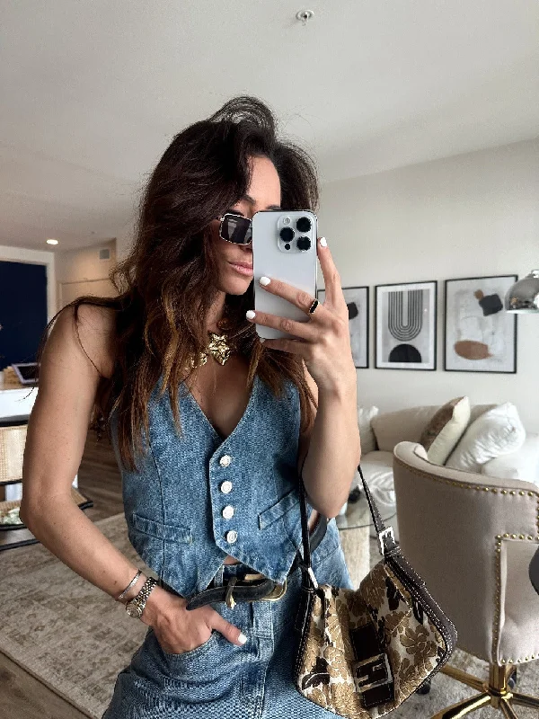 women's western boots for everyday wear Diane Blue Denim Vest