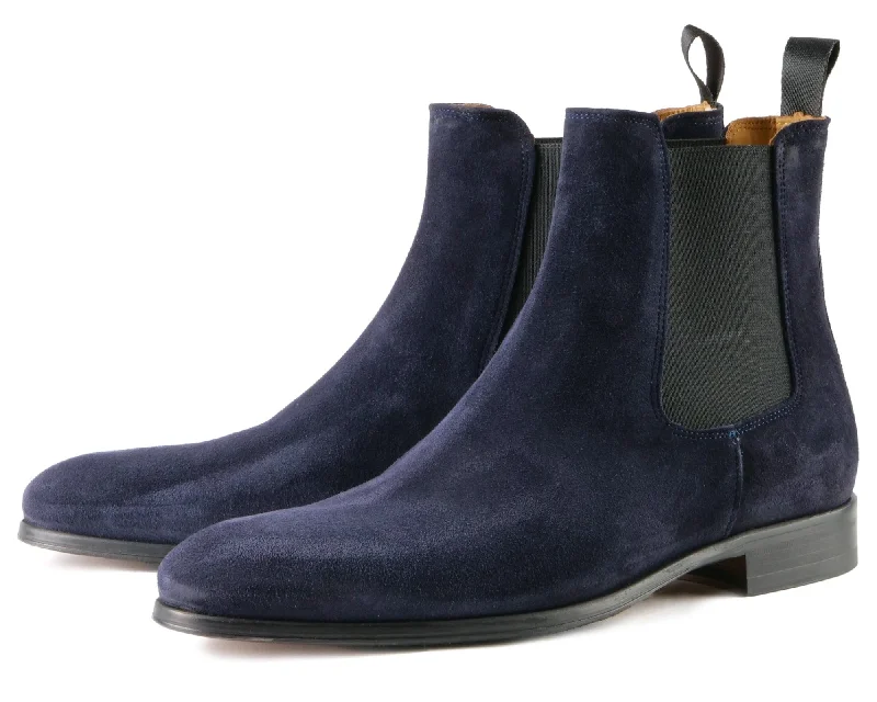 Women's ankle - high Chelsea boots with a low - heel design Eastwood Chelsea Boot Navy Blue Suede Women's ankle - high Chelsea boots with a low - heel design Eastwood Chelsea Boot Navy Blue Suede
