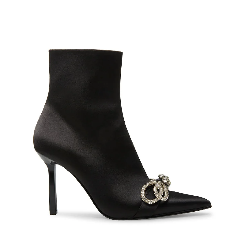 women's booties for petite women ELEGANT BLACK SATIN - SM REBOOTED