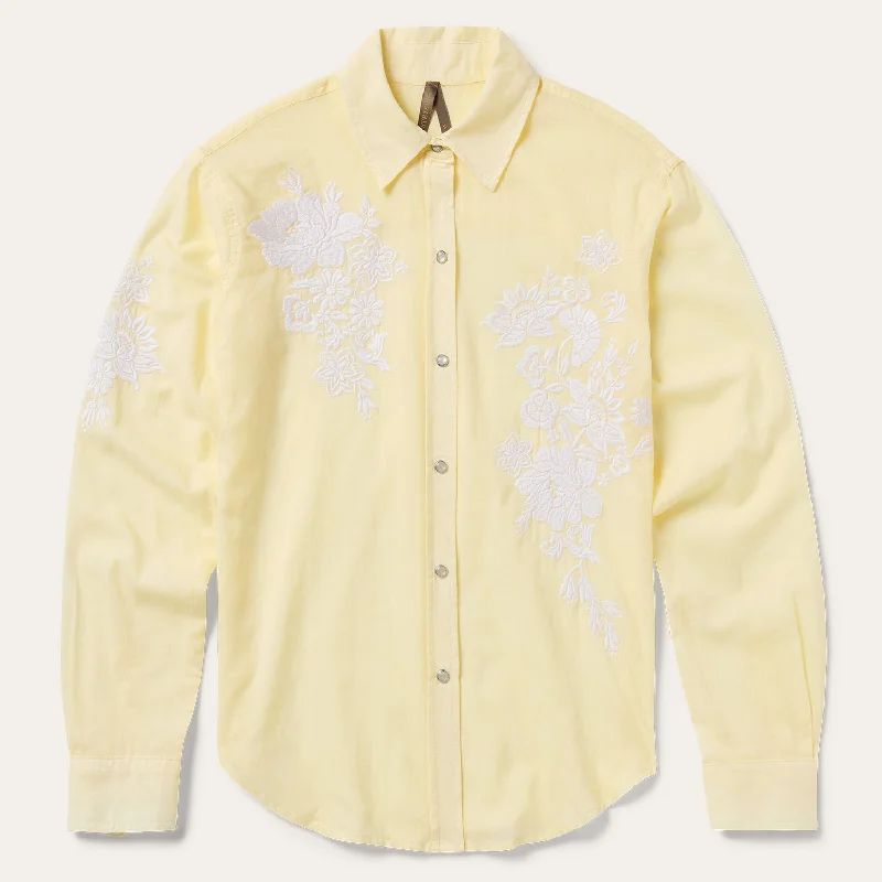 women's western boots with roper heel Embroidered Cotton Lawn Snap Front Shirt