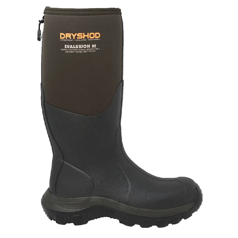 Women's black leather tall boots with gold zippers Evalusion Outdoor Sport Pull On Boots
