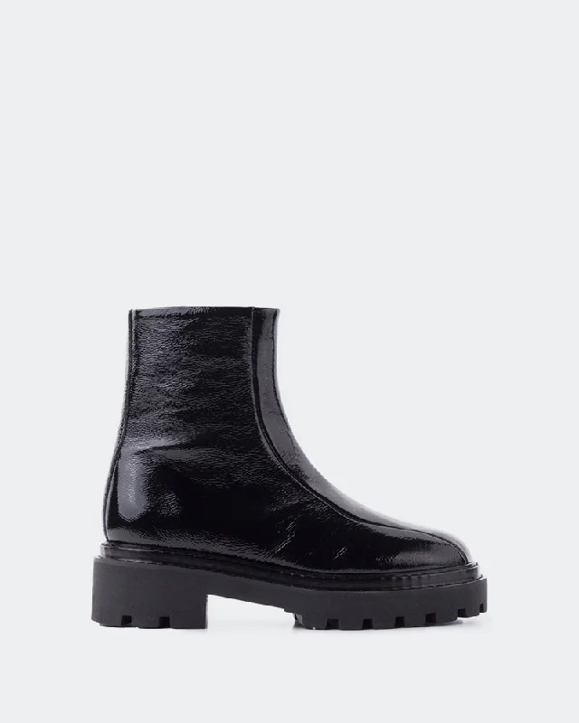 women's platform ankle boots Fairside Black Naplack