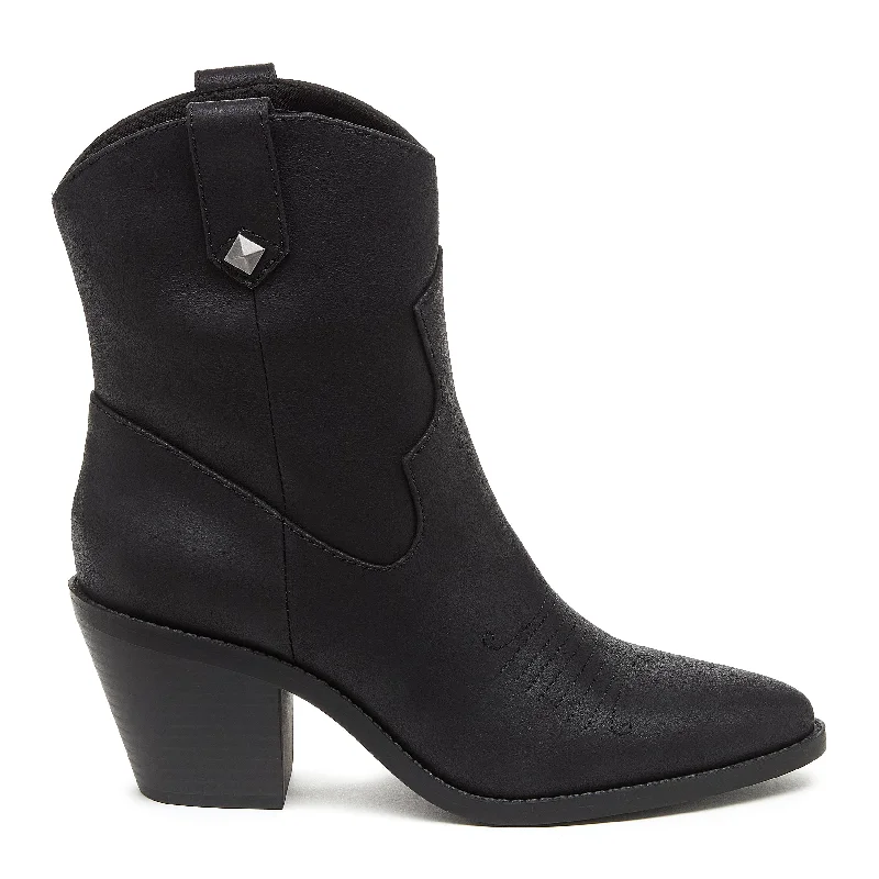 women's cowboy boots with snip toe Feather Black Cowboy Boots