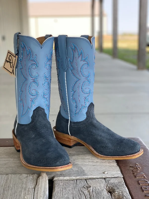 women's cowboy boots with snip toe Fenoglio Boot Co. | Navy Carpincho Boot