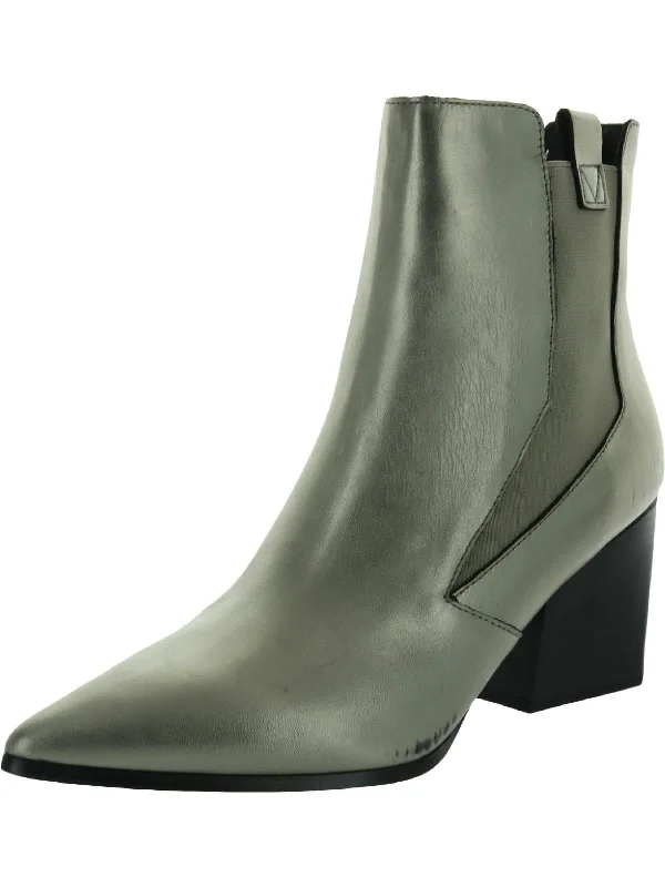 women's booties with platform Finigan-Bootie Womens Faux Leather Pointed Toe Chelsea Boots