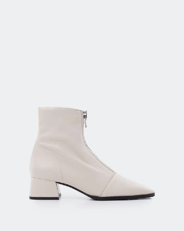 women's ankle boots for evening Fleetwood Off White Leather