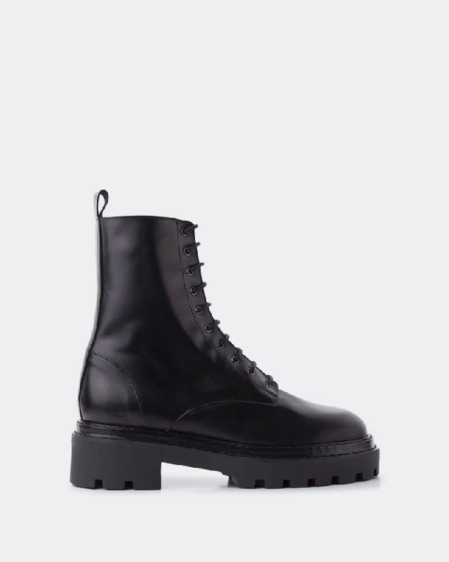 women's ankle boots with studs Freud Black Leather