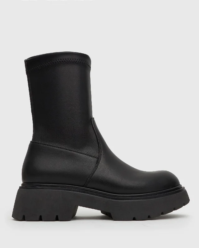 women's ankle boots with metallic finish GABE Chunky Ankle Sock Boots