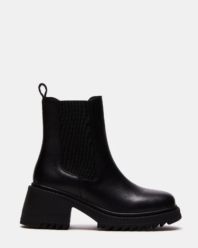 women's booties with zippers GARTH BLACK LEATHER - SM REBOOTED