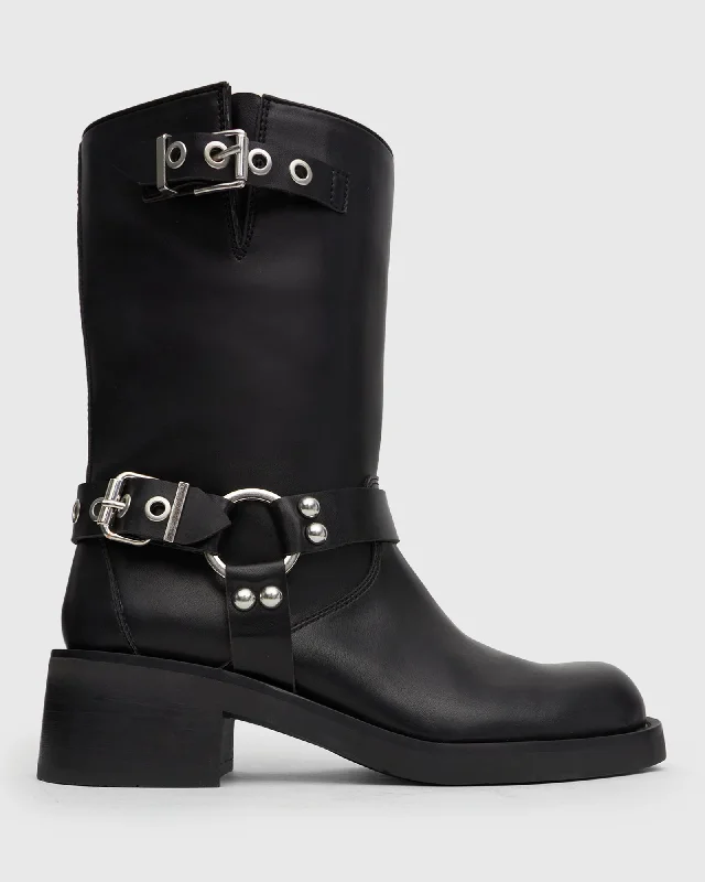 women's ankle boots with studs HAVEN Biker Boots