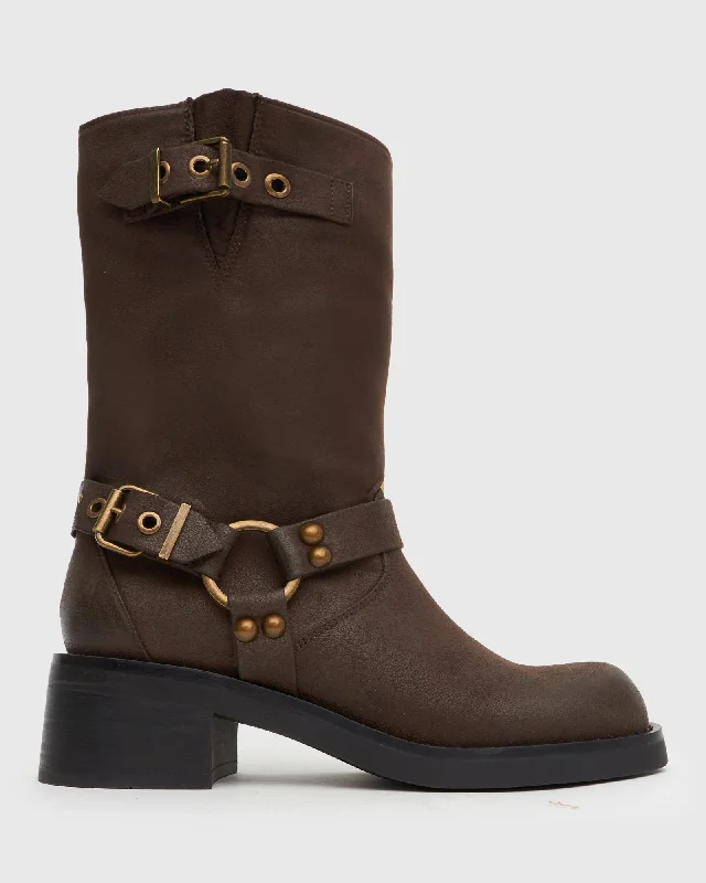 women's ankle boots with kitten heels HAVEN Biker Boots