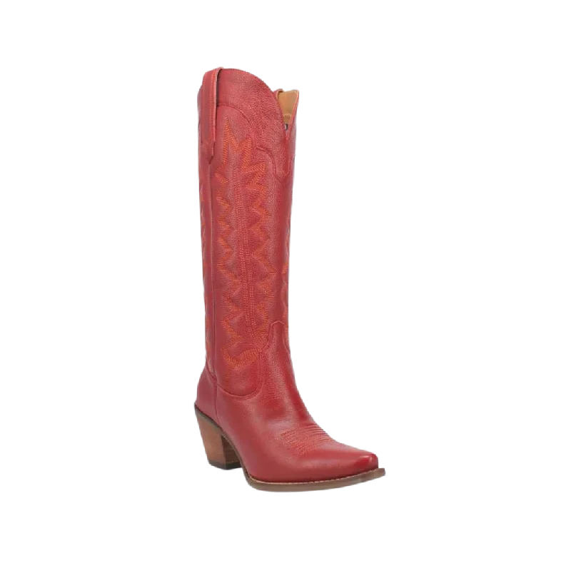 women's cowboy boots for work Dan Post Women's High Cotton Red Boot