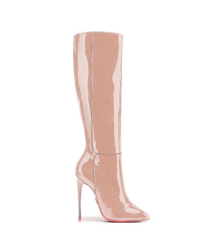 Waterproof leather knee high boots for winter​ Hydor 120  Nude Patent