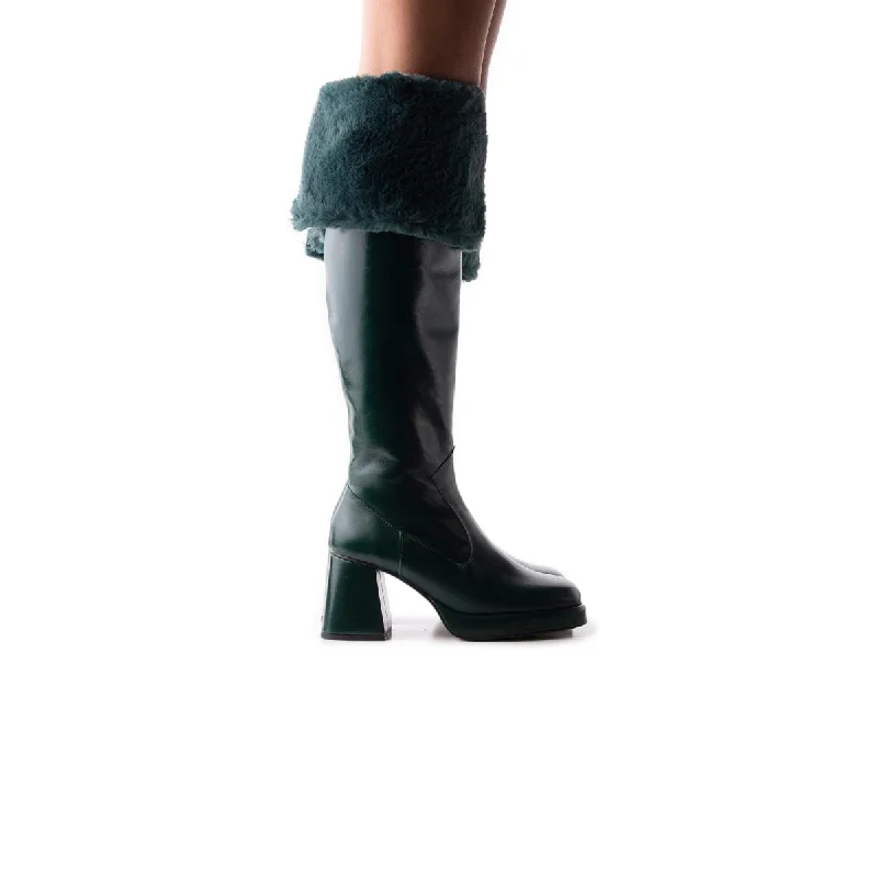 Women's tall boots with a rhinestone - embellished toe Jesse Green Leather