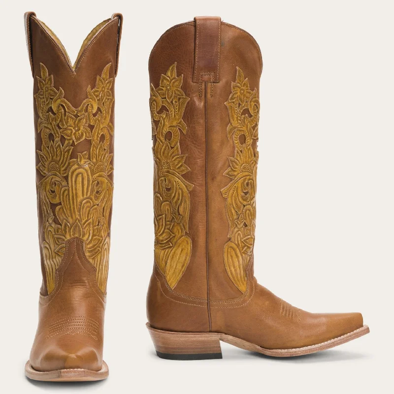 women's suede western boots Jules Hand Tooled Leather Boot