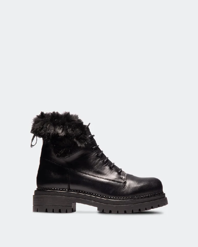 women's ankle boots for evening Kawasaki Black Leather