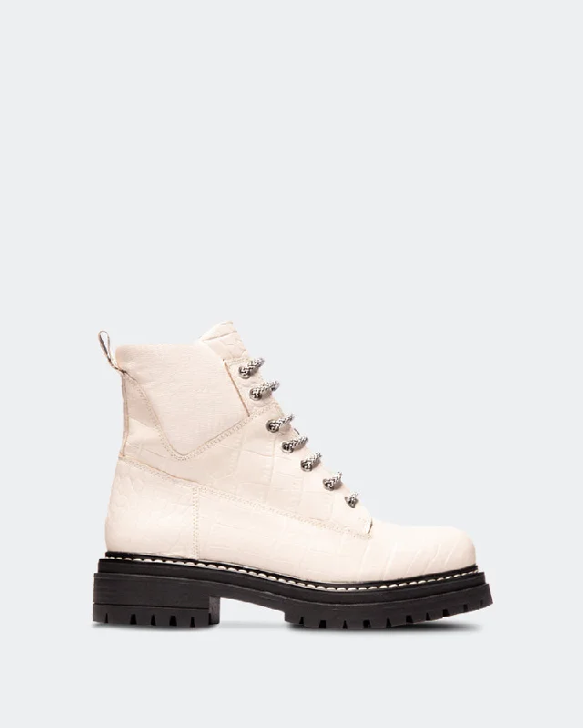 women's ankle boots for petite women Kawasaki Off White Croco