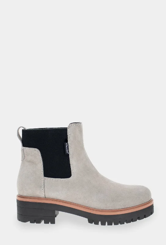 women's ankle boots with bow details KENSINGTON CHELSEA BOOT- GRAY