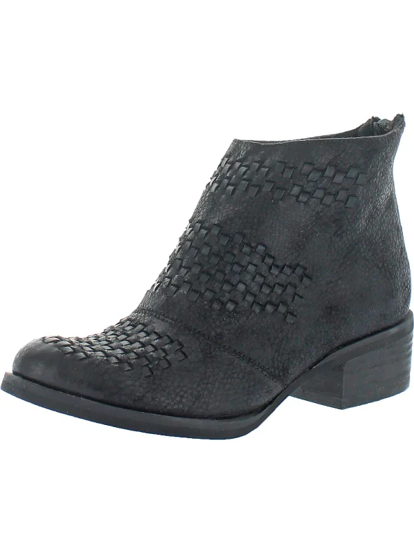 women's booties with elastic sides Kyla Womens Faux Leather Block Heel Ankle Boots