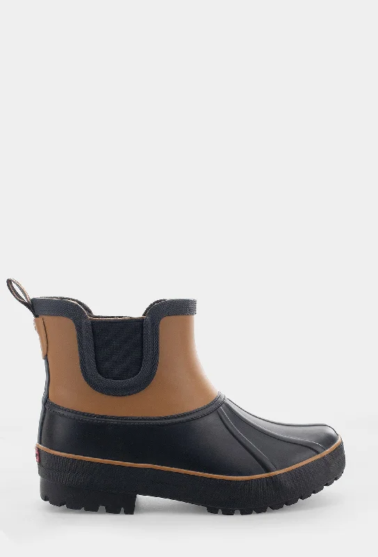 women's ankle boots with pointed toe DUCK CHELSEA RAIN BOOT - BROWN