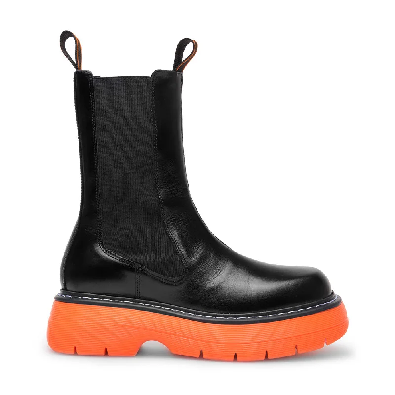 Women's velvet Chelsea boots for a winter elegance Joy Black Orange High Chelsea Boots Women's velvet Chelsea boots for a winter elegance Joy Black Orange High Chelsea Boots