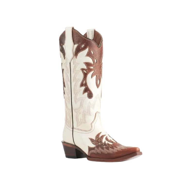 women's cowboy boots with buckles Corral Wester Womens Pearl & Cognac Overlay Snip Toe Boots women's cowboy boots with buckles Corral Wester Womens Pearl & Cognac Overlay Snip Toe Boots