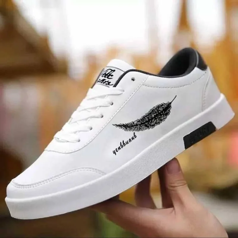 women's western boots for work Men's Classic White Synthetic Leather Casual Shoes