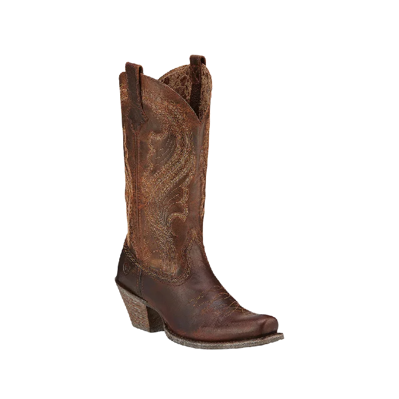 women's cowboy boots with elastic sides Ariat Women's Lively Sassy Brown Boots