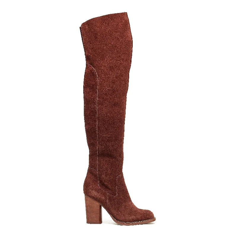 Women's insulated tall boots for cold winters Logan Coffee Over The Knee Boots