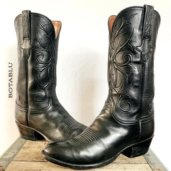 women's embroidered cowboy boots LUCCHESE Classics Handmade Vintage Black Leather Cowboy Western Boots women's embroidered cowboy boots LUCCHESE Classics Handmade Vintage Black Leather Cowboy Western Boots