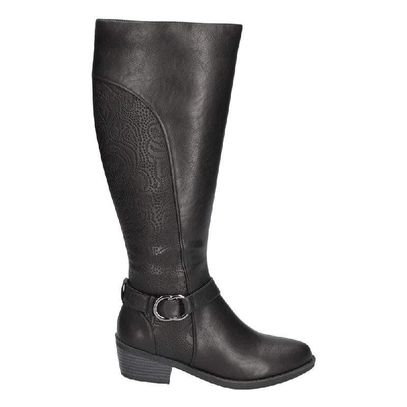 Women's tall boots with a tassel - trimmed hem Luella Embossed Zippered Riding Boots Women's tall boots with a tassel - trimmed hem Luella Embossed Zippered Riding Boots
