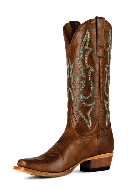 women's cowboy boots with snip toe Macie Bean Womens Nice Lady Toast Vaquero Leather Cowboy Boots