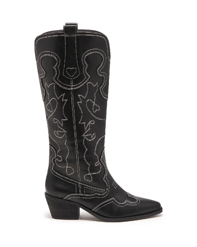 women's cowboy boots with fringe Malvin Western Boot Black Smooth