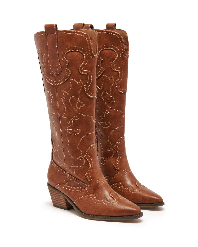 women's cowboy boots in black Malvin Western Boot Tan Burnished